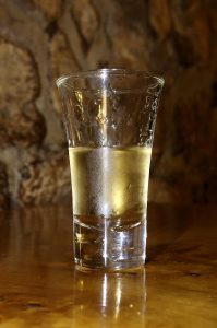 A glass of pálinka