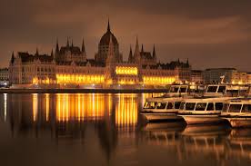 sunset in Budapest in December