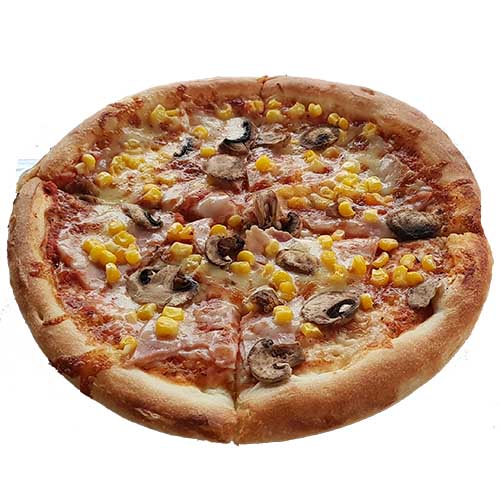 ham and corn pizza